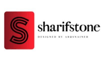 Red square with a stylized