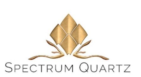 Spectrum Quartz logo with gold diamond-like shape and decorative flourishes, brand name below.