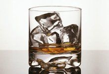 Scotch on a glass with ice