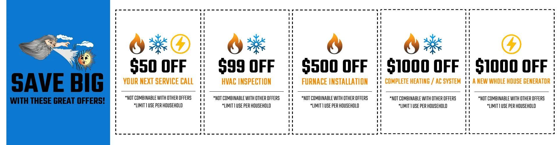 A coupon that says save big on it
