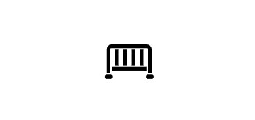 Black safety barrier icon on a white background