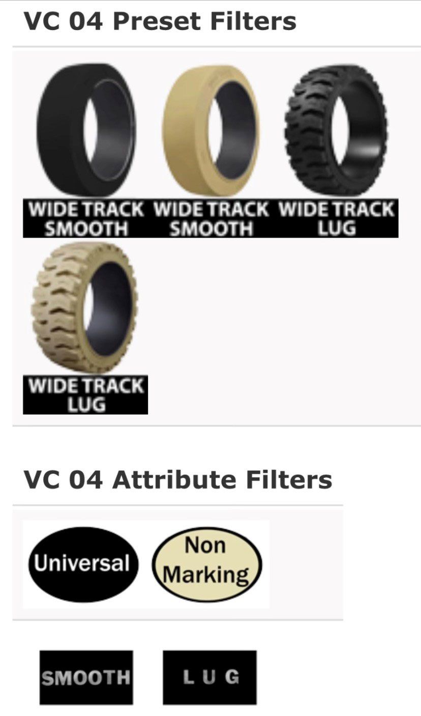 Tire Preset Filters and Attribute Filters