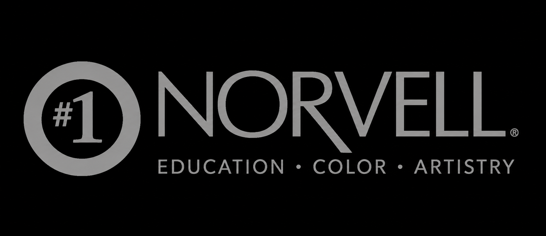 A black and white logo for norvell professional education color artistry.