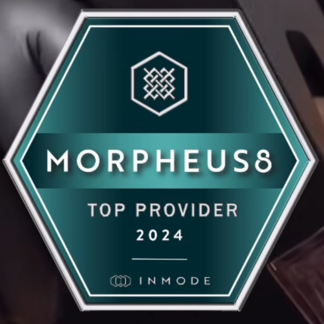 A black and white logo that says morpheus8 top provider 2023