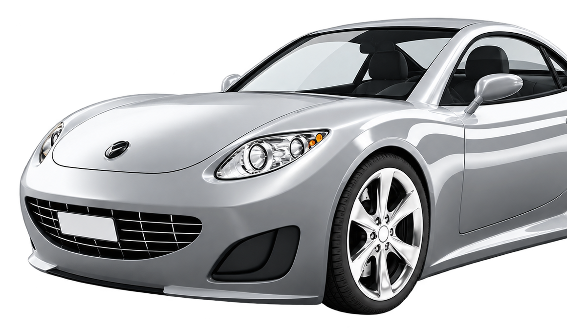 Silver sports coupe, shown from the front-left angle