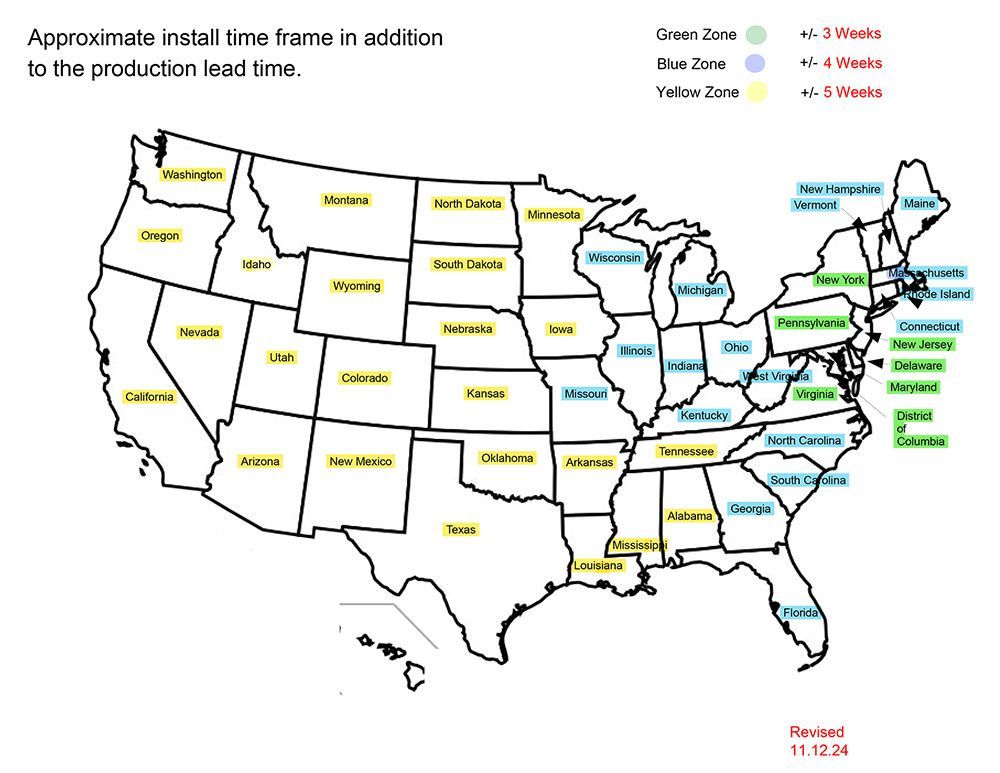 Delivery and install map