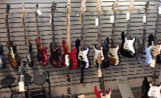 Different display of guitars