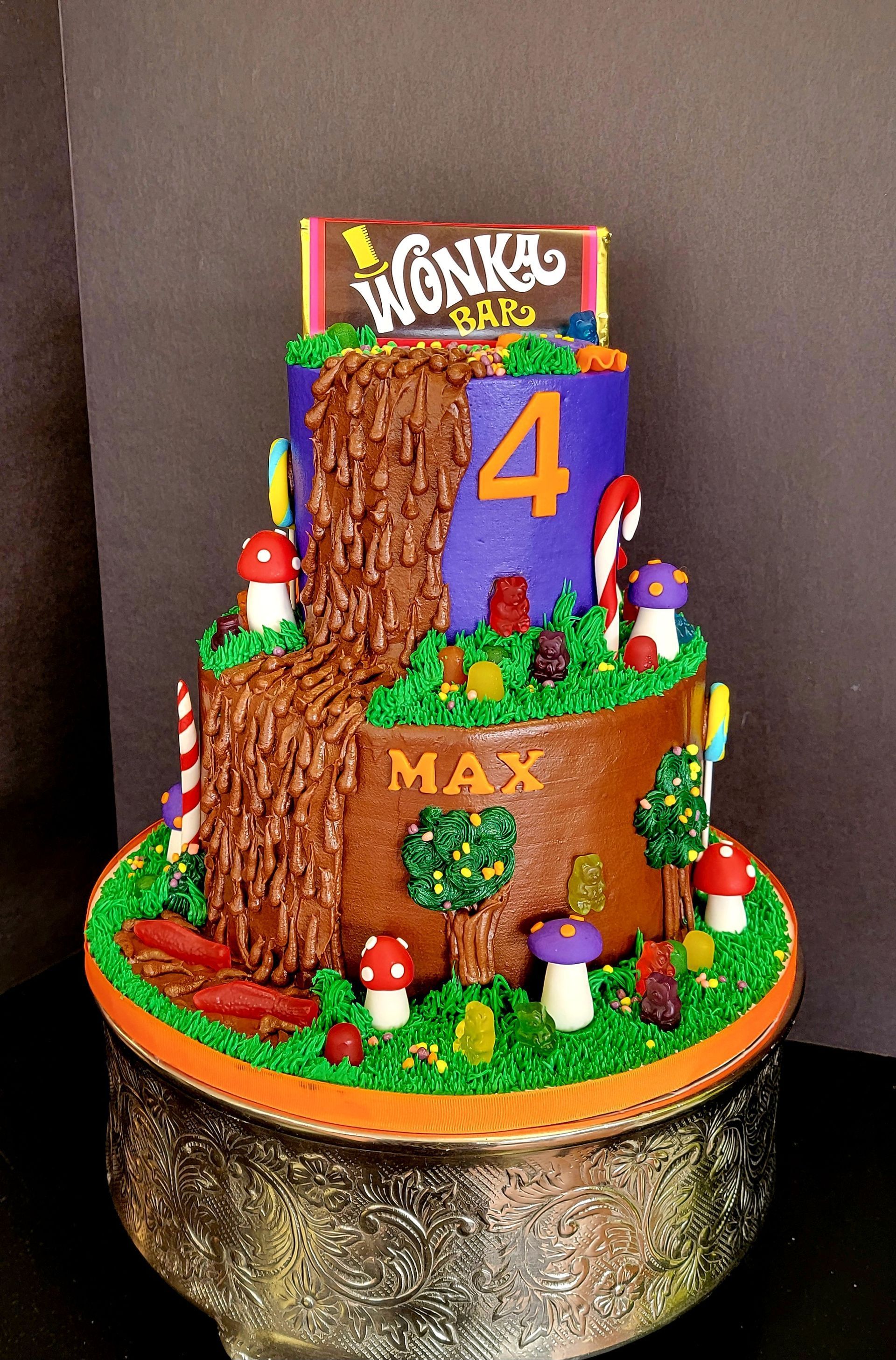 A Wonka-themed cake