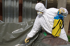 Man removing asbestos