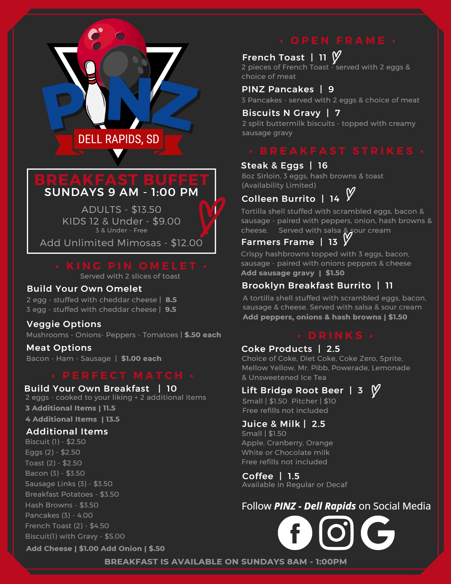 Pinz Dell RapidsMenus Dell Rapids, SD