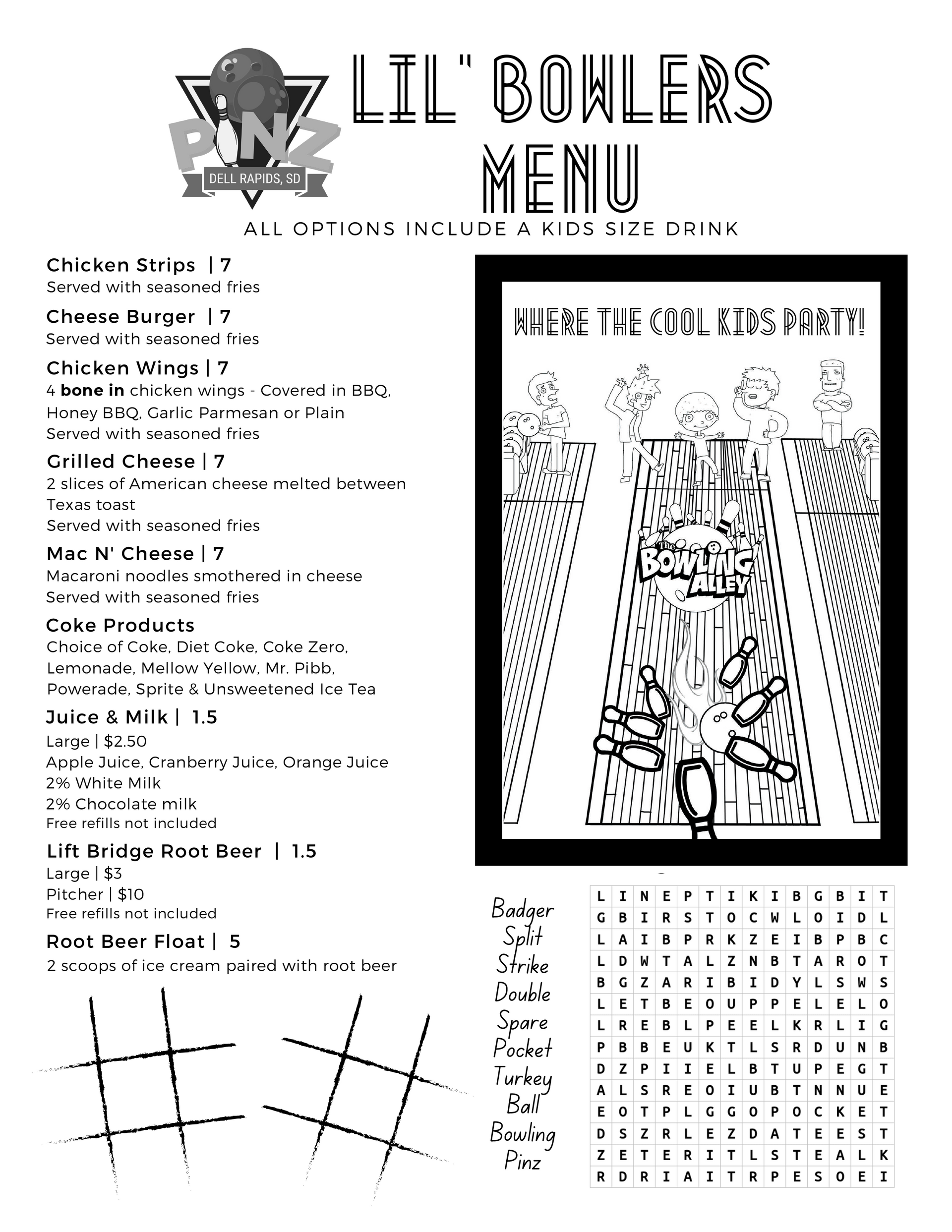 Pinz Dell RapidsMenus Dell Rapids, SD