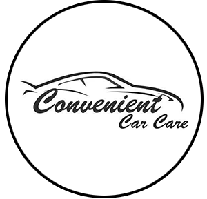 Black-and-white circular logo with a car outline and the text “Convenient Car Care”