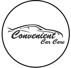 Black-and-white circular logo with a car outline and the text “Convenient Car Care”