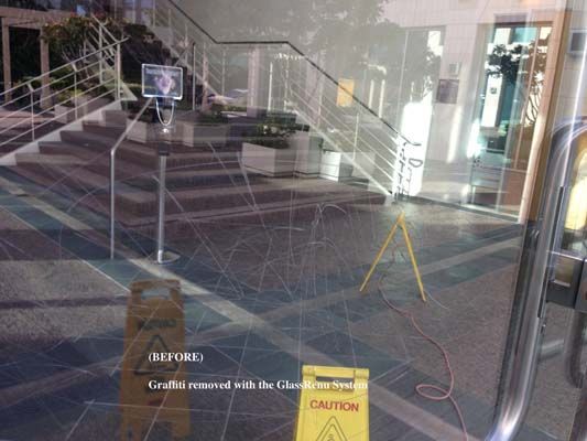 Glass scratches before repair