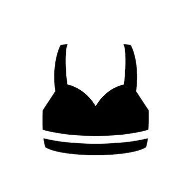 Black sports bra with thick straps and a horizontal band.