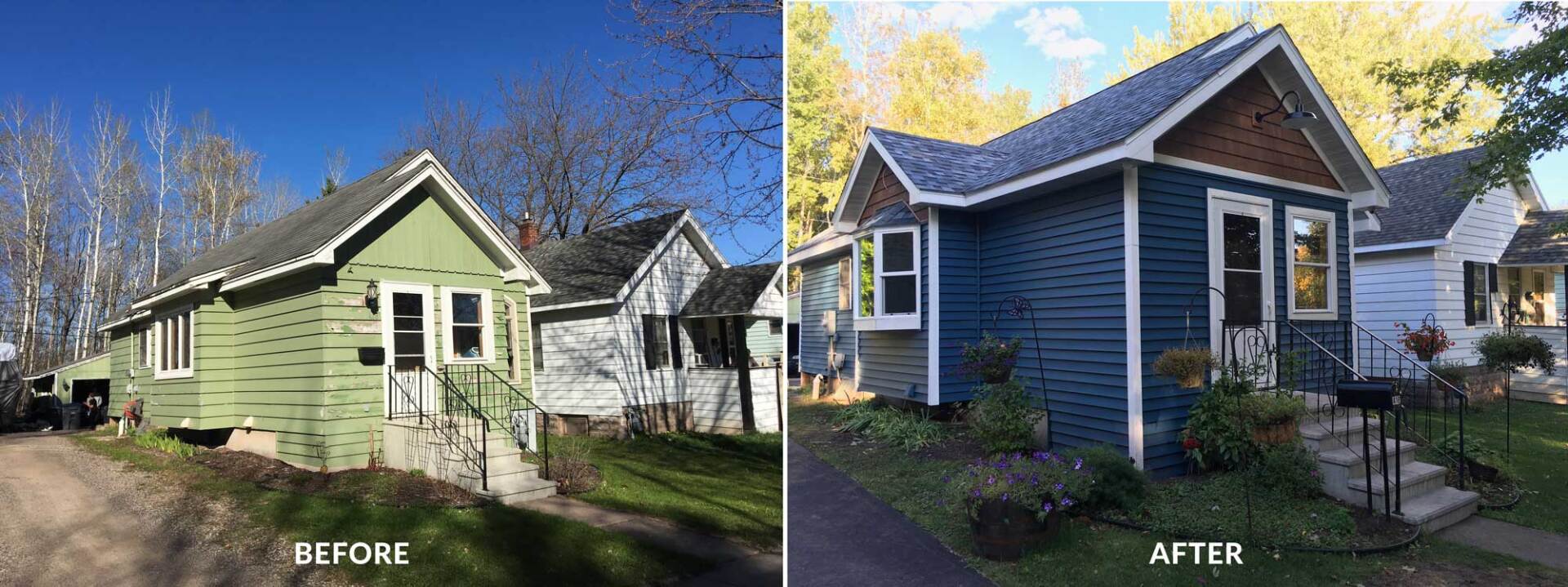 before and after siding