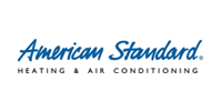 The american standard heating and air conditioning logo is blue and white.