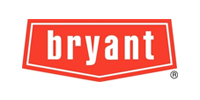 The bryant logo is a red shield with white letters on a white background.