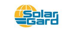 Solar Gard logo with a yellow globe and blue text.