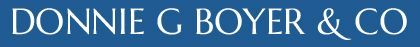 DONNIE G BOYER & CO logo in white text on a blue background