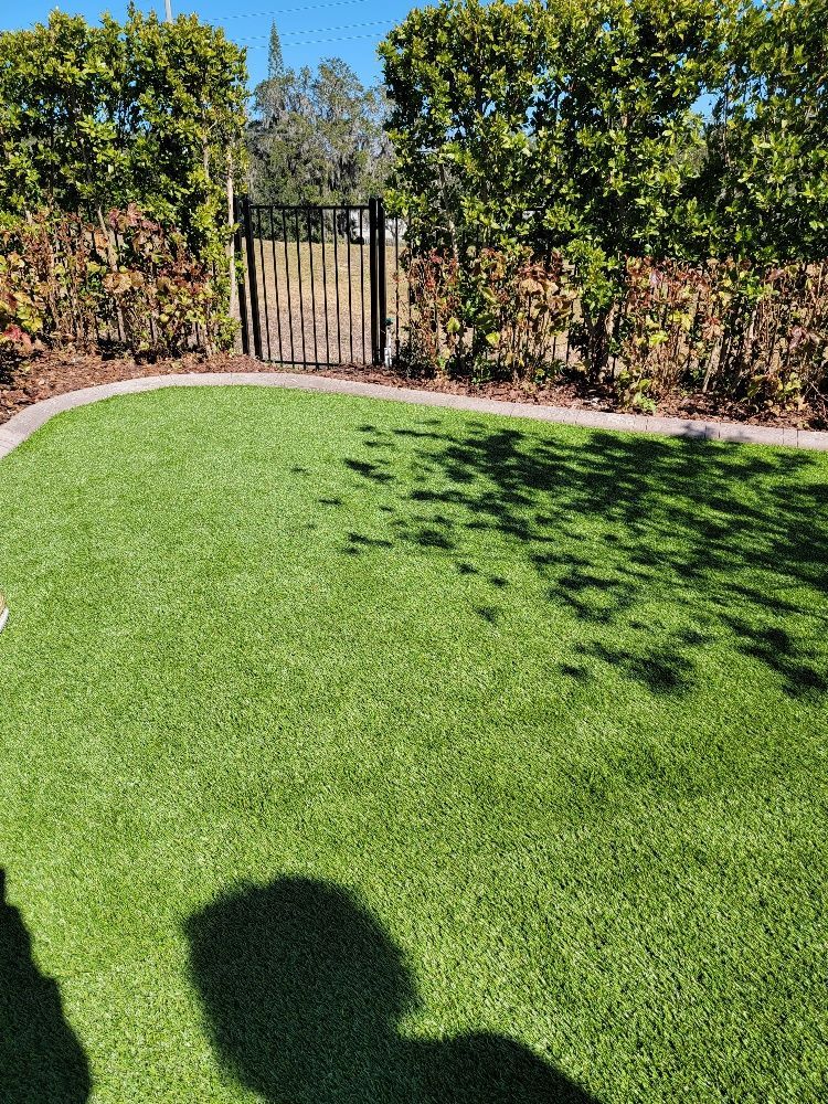 Green turf with trees