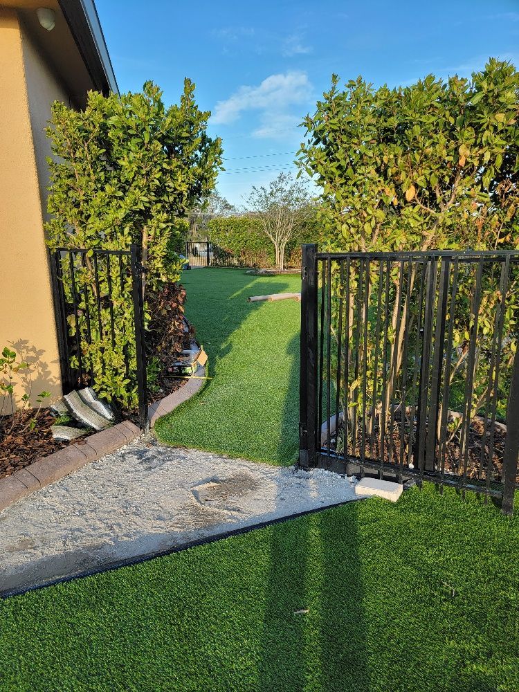 Lawn and a gate