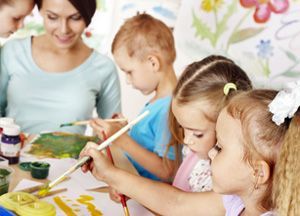 Children doing paint