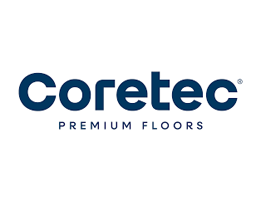 Coretec logo: navy blue wordmark with