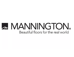 Mannington logo: Black text with slogan