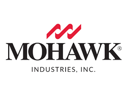Mohawk Industries logo: Red wavy design above black