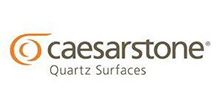 Caesarstone logo with an orange spiral icon and text: Caesarstone Quartz Surfaces.