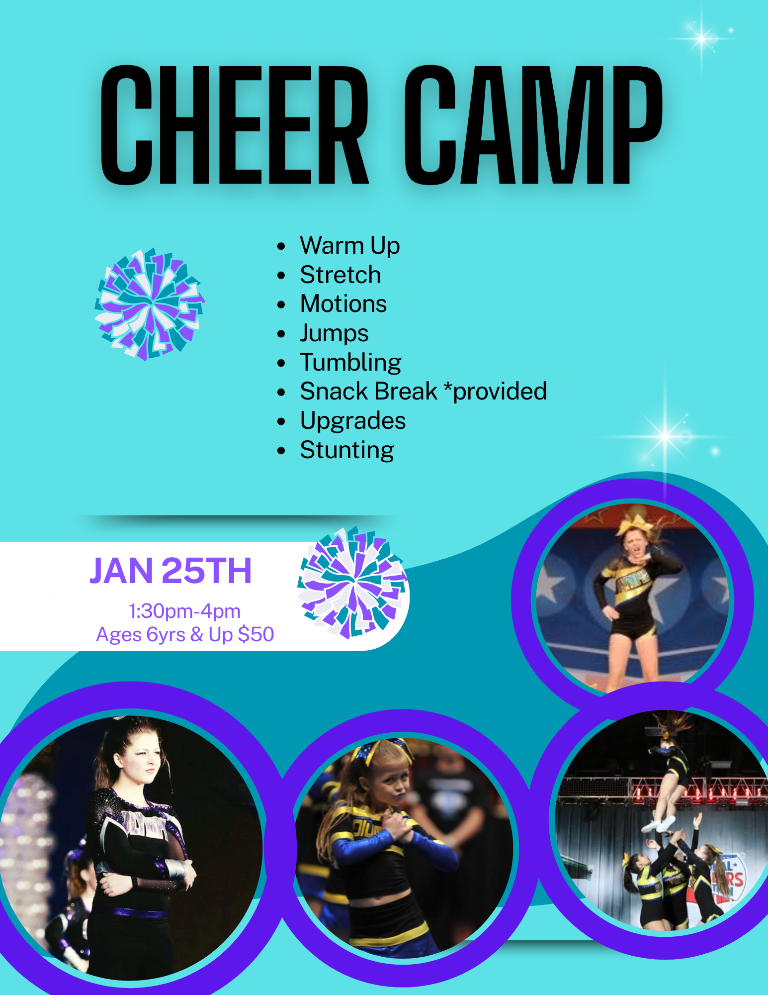 Poster: Open gym times with text