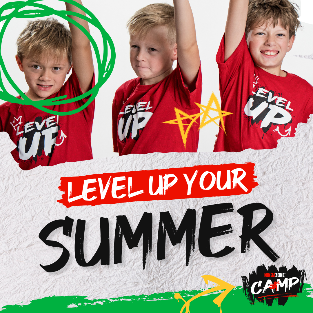 Spring Break Ninja Camp flyer, Olympia Gymnastics. Dates: March 9-13. Full day, morning, and afternoon options. Sign up at olympiakids.org.