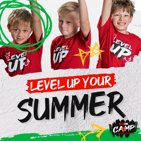 Spring Break Ninja Camp flyer, Olympia Gymnastics. Dates: March 9-13. Full day, morning, and afternoon options. Sign up at olympiakids.org.