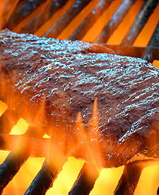 Grilling steak