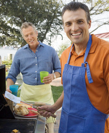 Men grilling