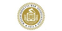 The circular gold seal of the Massachusetts Bar Association with a central scale of justice icon, dated 1911.