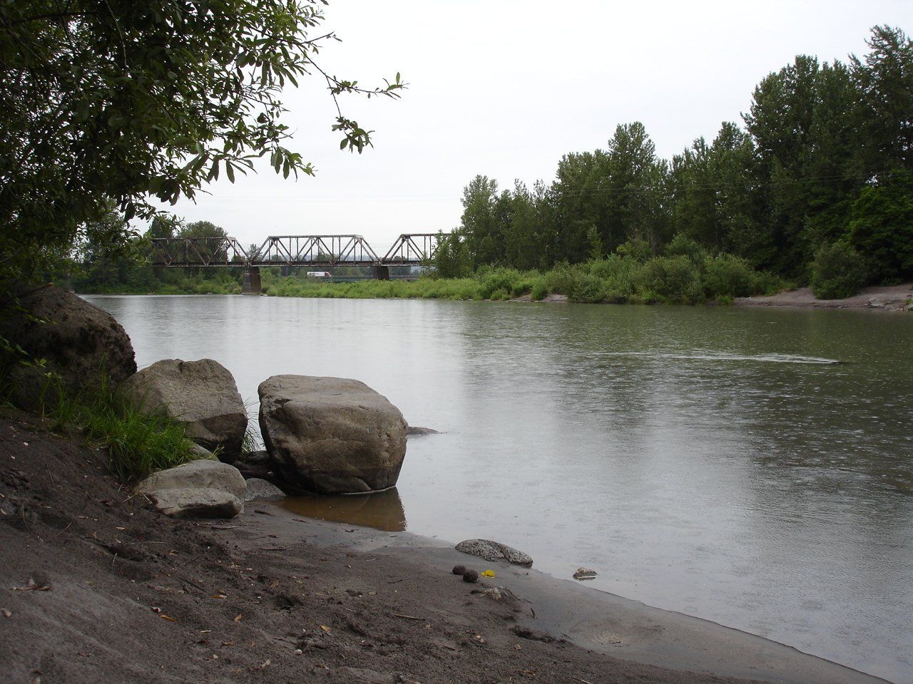 River with Bridge upstream