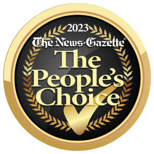 The News-Gazette 2023 People's Choice award badge with gold and black elements.