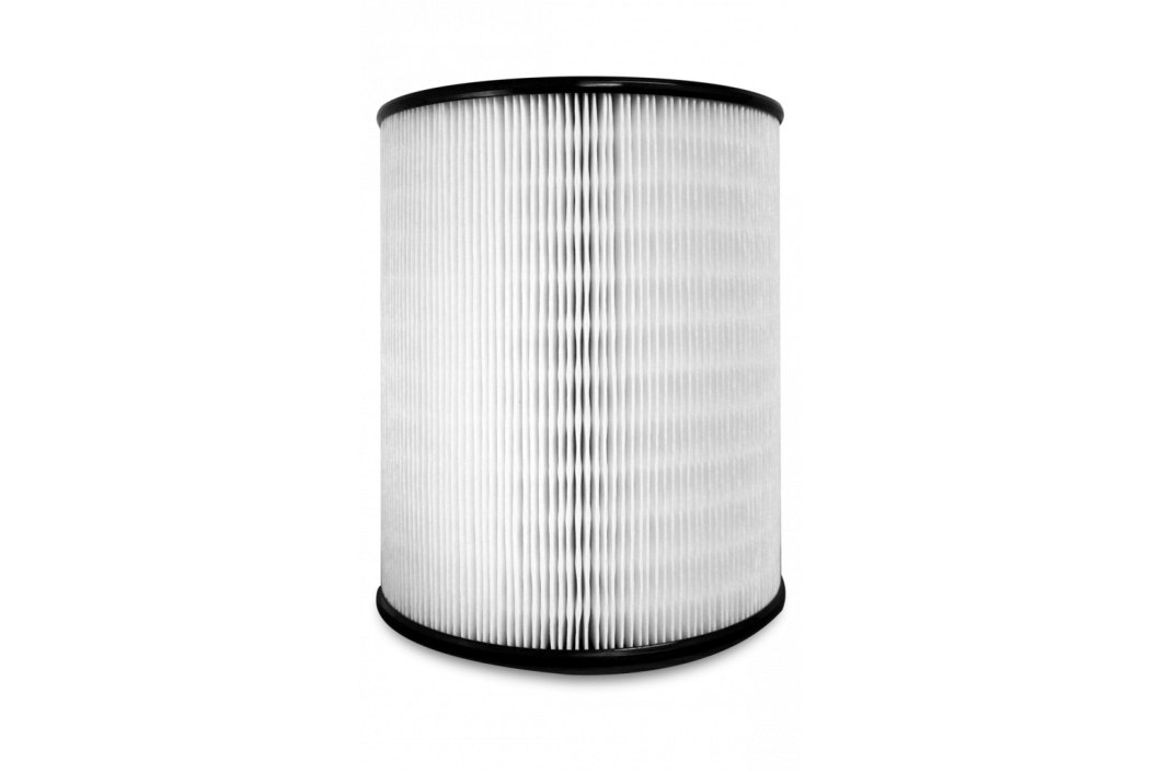 a white filter with a black rim on a white background .