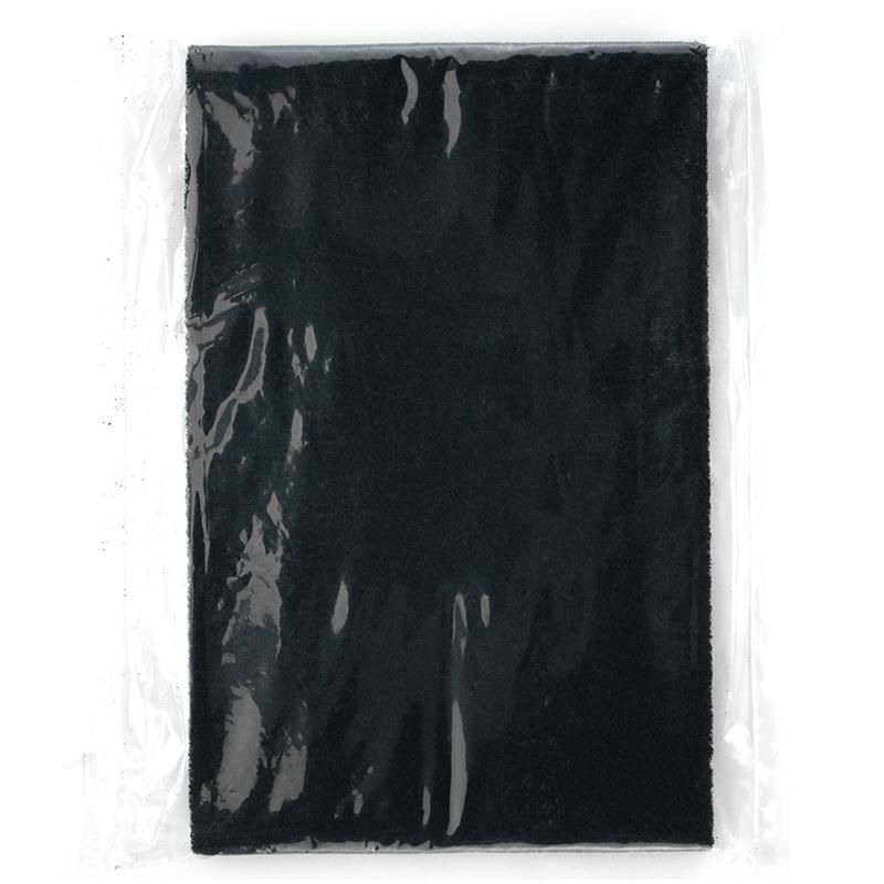 a piece of black paper in a plastic bag