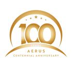 A gold logo for the aerius centennial anniversary