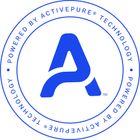 A blue logo that says powered by activepure technology