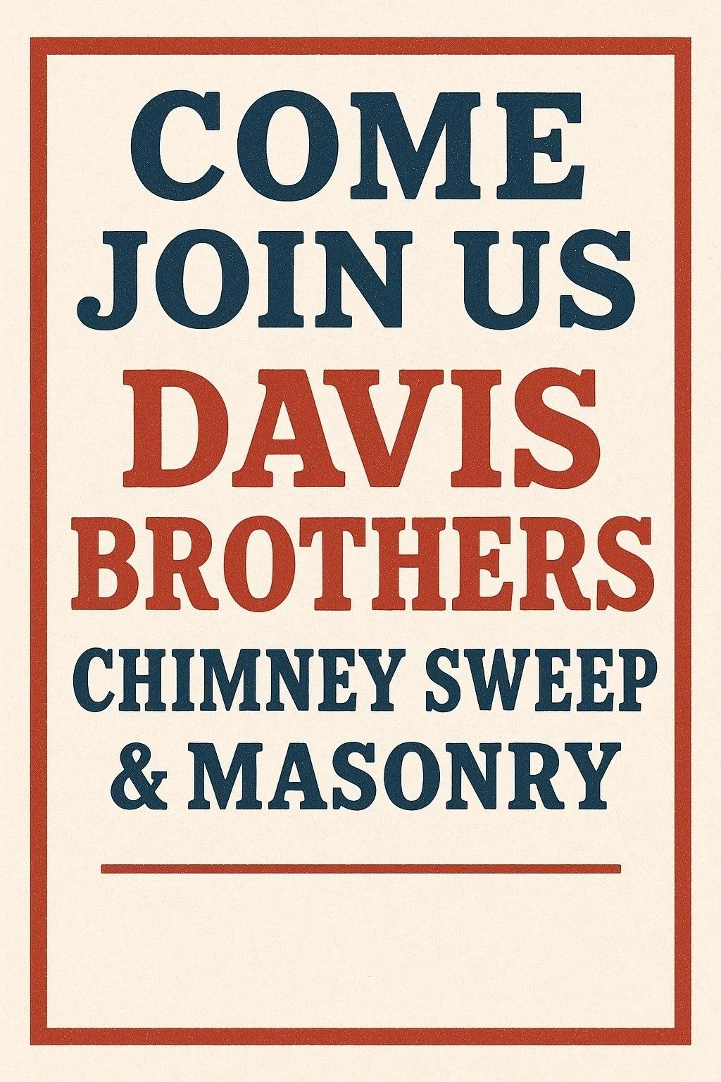 Davis Brothers Chimney Sweep & Masonry sign: