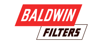 Baldwin Filters logo: Red tilted rectangle with