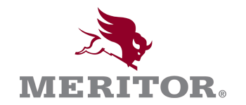 Meritor logo featuring a red bison icon above the word
