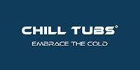Logo of Chill Tubs, white text on a dark blue background, with the tagline 