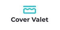 Cover Valet logo with turquoise box icon and text on white background.