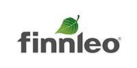 Finnleo logo with a leaf and dark gray text.