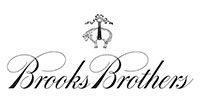 Brooks Brothers logo in black script with a small crest above on a white background